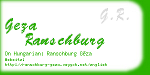 geza ranschburg business card